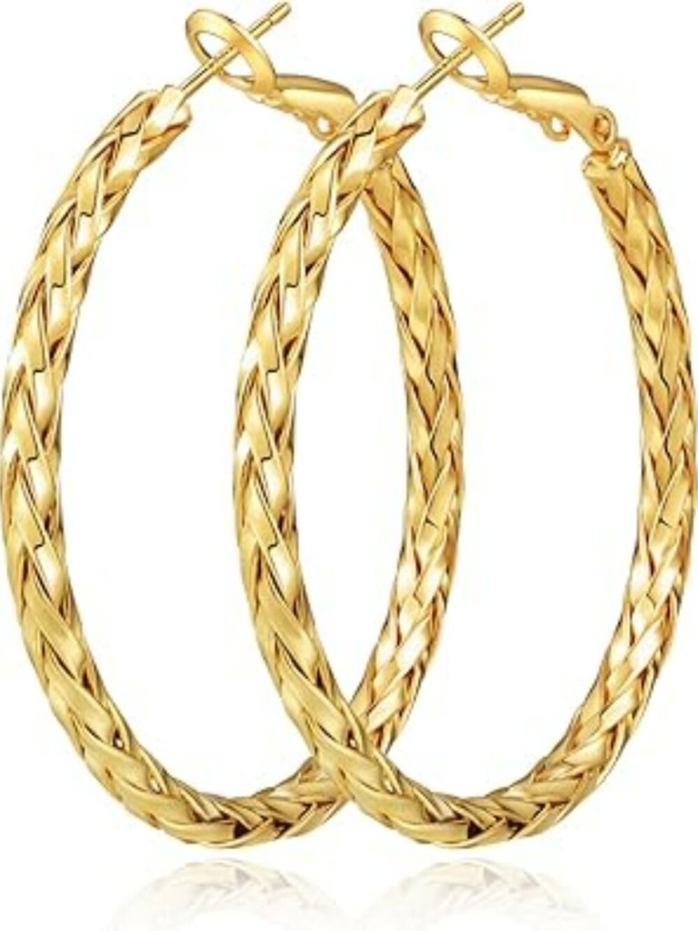 New Hoop Earrings Lightweight Twisted Hoop Earrings Women Hypoallergenic Chunky